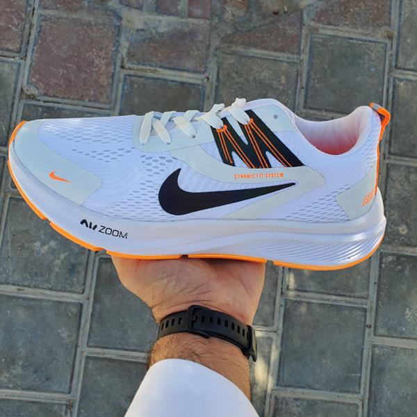 کفش کتونی نایک زوم سفید نقره ای کد کالا 191 Sneaker Nike Air Zoom white-orange product code 191